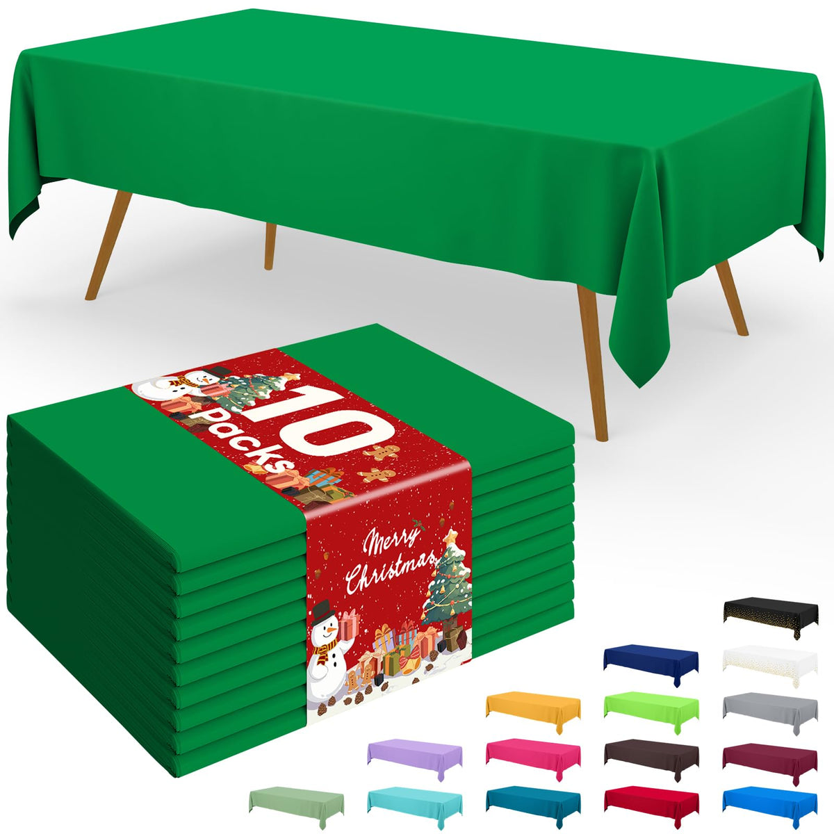 Smiry Plastic Disposable Waterproof Table Cloth - 54 x 108 Inch, 6 Packs