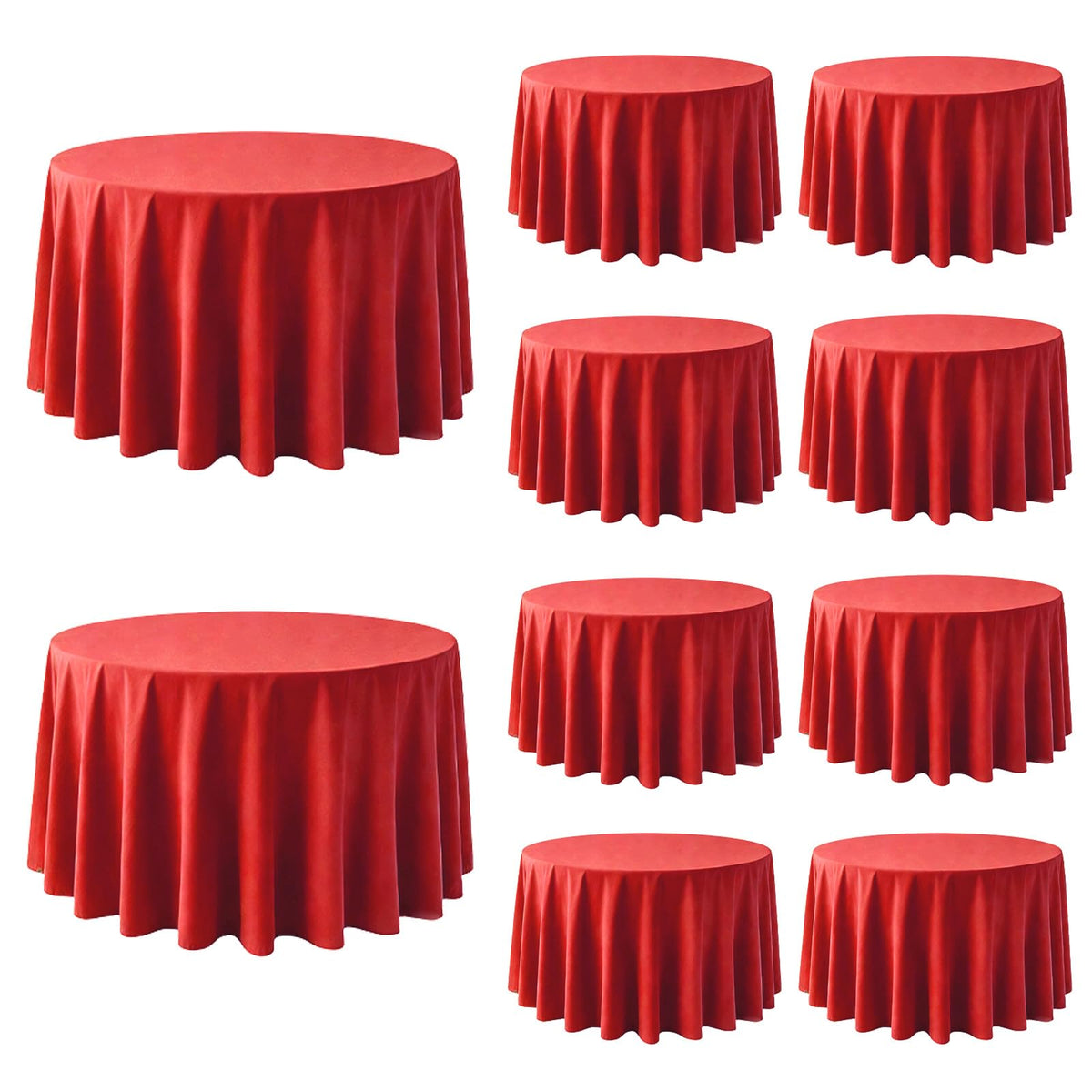 10 Pack Black Tablecloths 60 x 102 Inch for 6 Foot Rectangle Tables