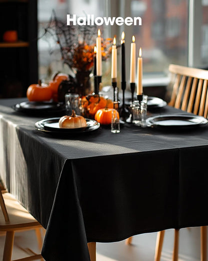 Pureegg Polyester Tablecloth 60" x 84" Reusable & Washable 1 Pack Black