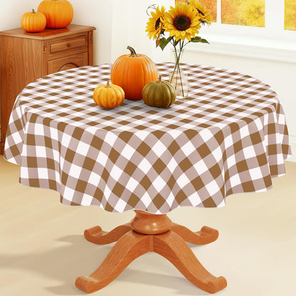Smiry Fall Tablecloth, Flannel Backed Vinyl Table Cloth, 60"x84"