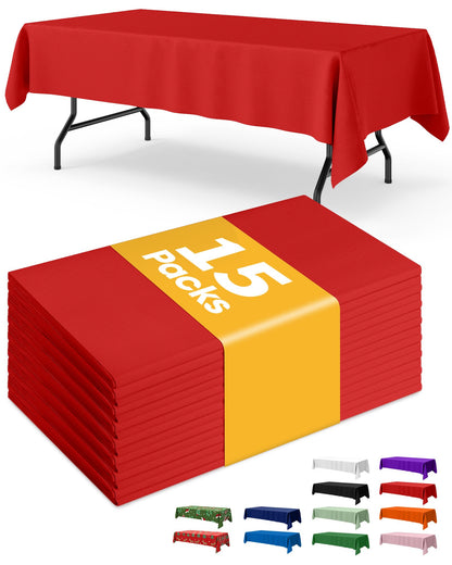 Niuara Black Plastic Table Cloth Rectangle Table 15 Pack, 54''×108'' Tablecloth for Graduation Decorations Class of 2025, Table Cloth for Disposable Use, Table Cover for Holiday Party, Gathering