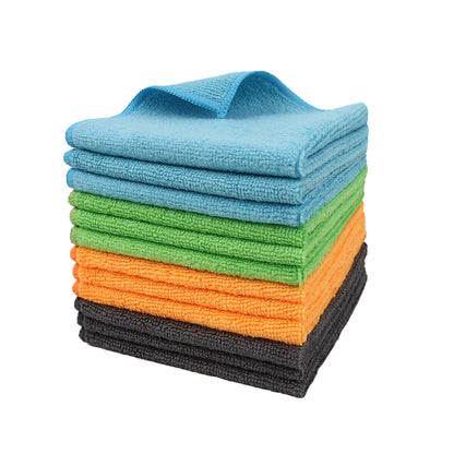 Tricol Clean Microfiber Cleaning Cloth, 16in*16in, 12 Pack Ultra-Thick Cleaning Rags, Super Absorbent, Lint Free & Streak Free Cleaning Towels for Car, House, Kitchen, Office