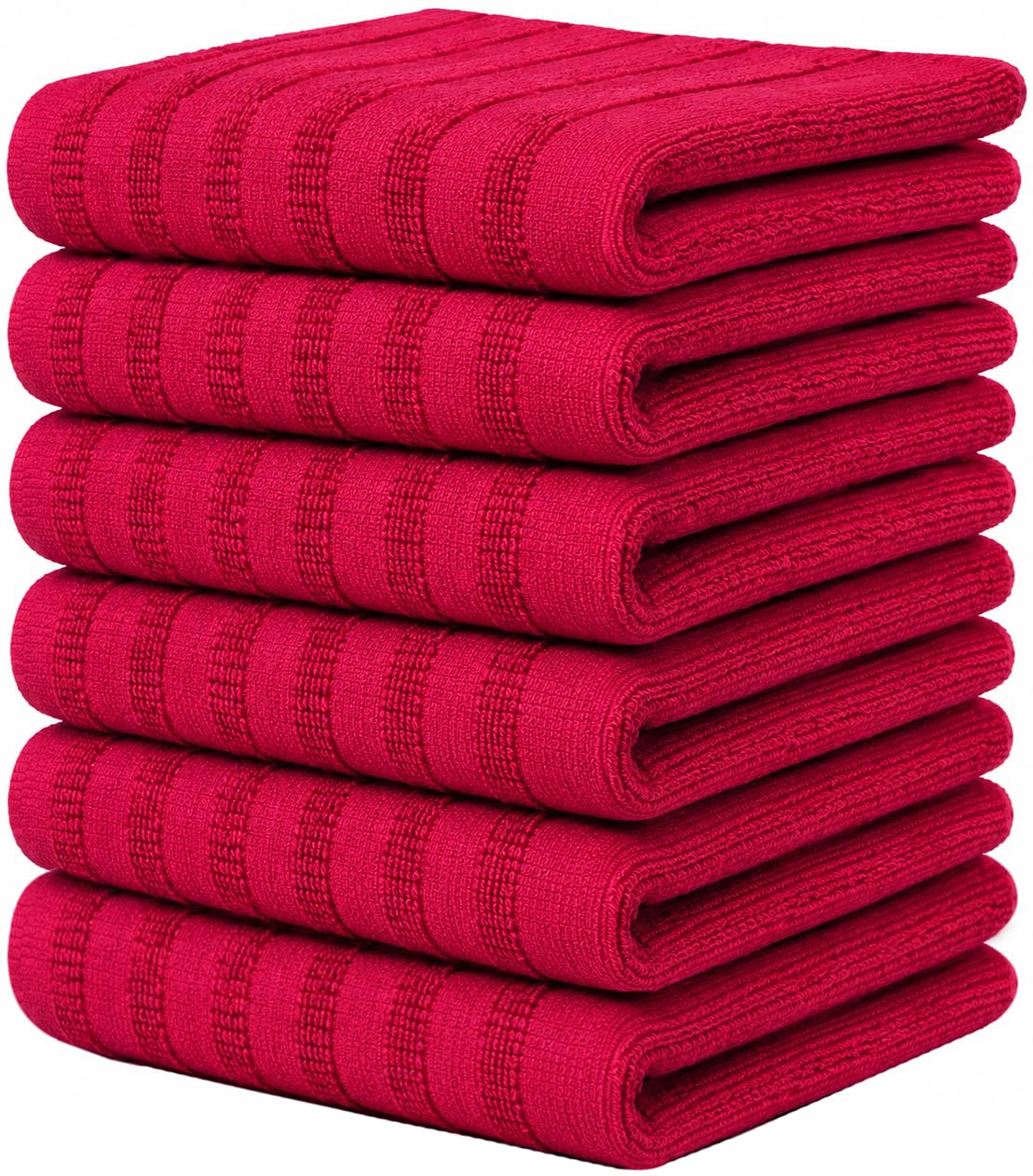 Premium Kitchen Towels 6 Pack 100% Cotton, 20"x28" Dish Towels - Grey