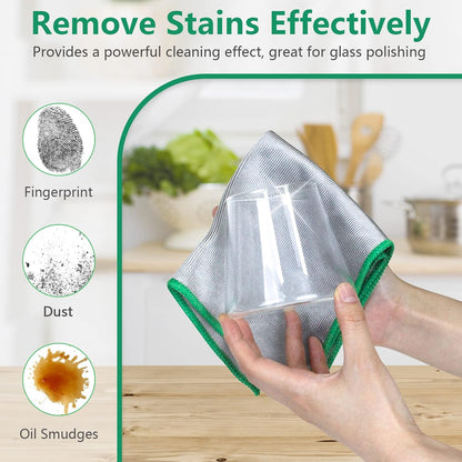 Airlab Glass Polishing Streak Free Miracle Cleaning Cloth, Silver-Green