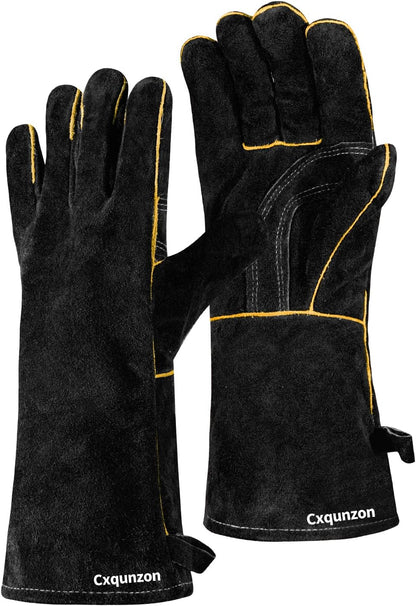 MIG Welding Gloves for Men, Fireproof Leather and Stitching
