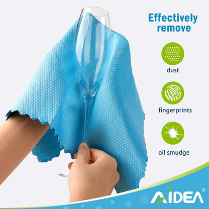 AIDEA Microfiber Glass Cleaning Cloth-8PK, Magic Cleaning Cloths 12"x12"