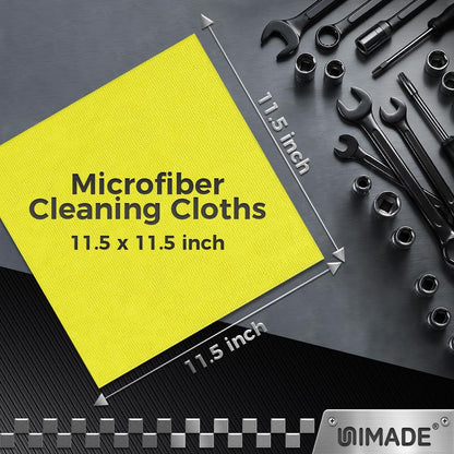 UNIMADE Microfiber Cleaning Cloth, 100PK Commercial Grade Work Rags