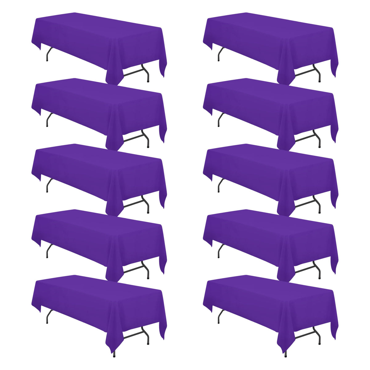 BRILLMAX 6 Pack White Tablecloths 60x126 Inch for 8ft Rectangle Tables