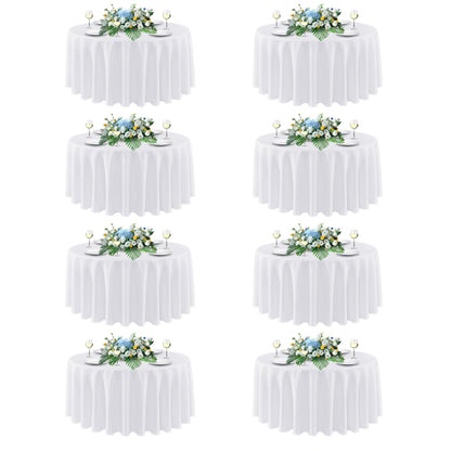 sancua 2 Pack White Table Cloth 60x102 Inch for 6 Feet Rectangle Tables