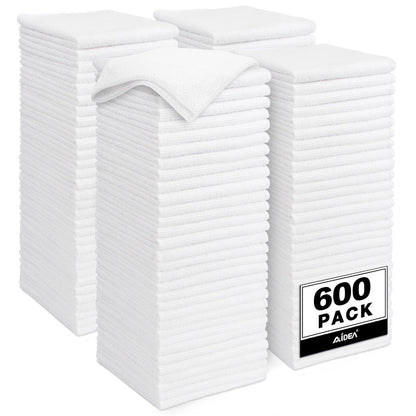 AIDEA White Microfiber Cleaning Cloth-12PK, Cleaning Rags 12"x 12" Reusable