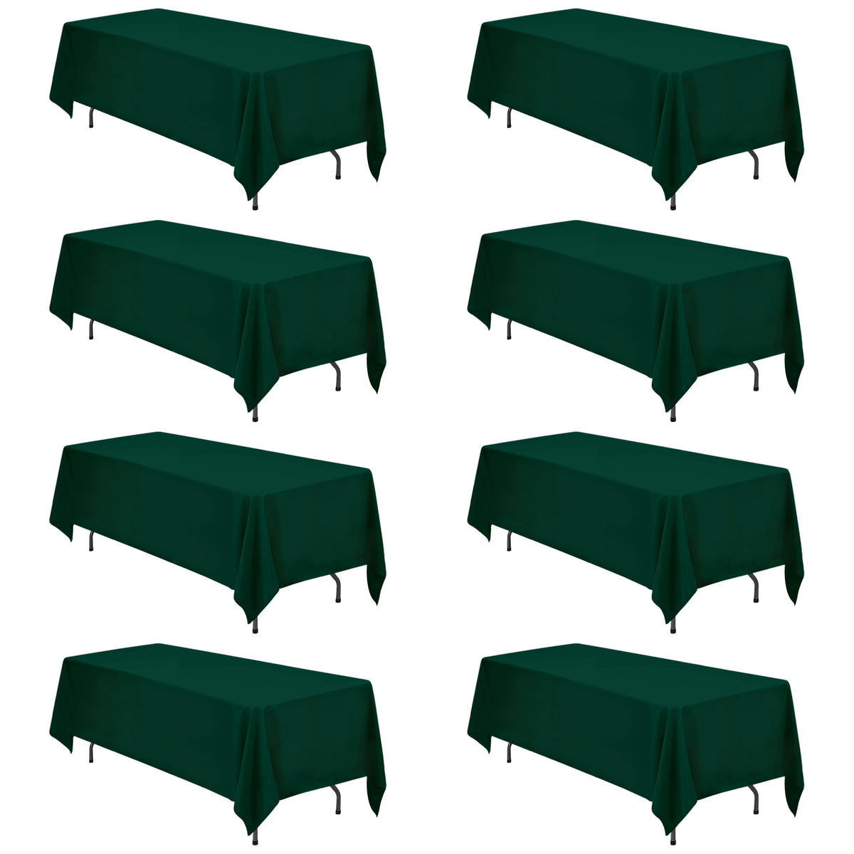 BRILLMAX 6 Pack White Tablecloths 60x126 Inch for 8ft Rectangle Tables