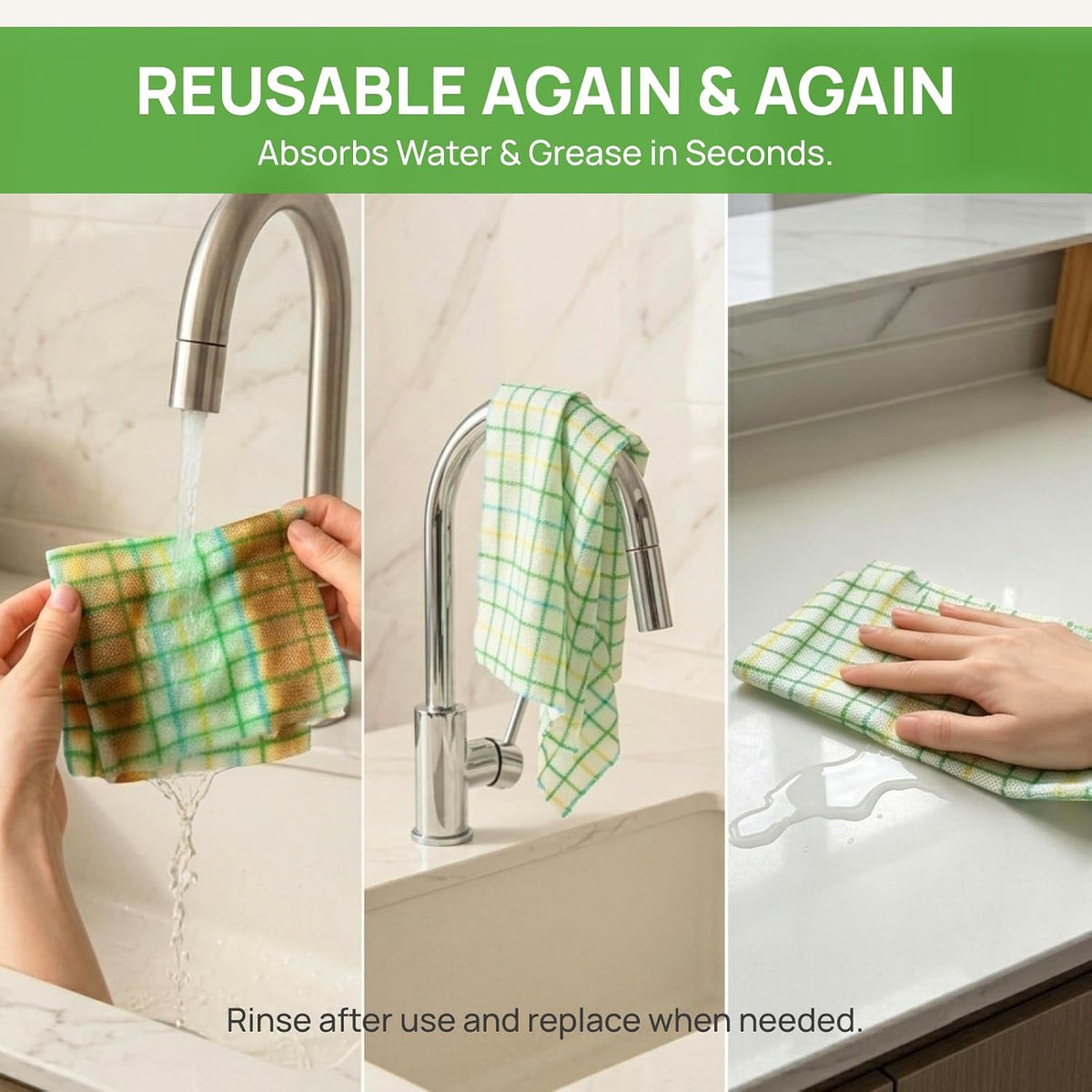 Disposable Cleaning Cloths, 40 Count, 10 x 10 in, 80 GSM Viscose