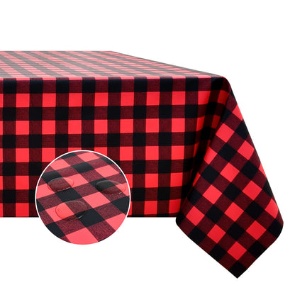 Romanstile Gingham Vinyl Tablecloth, Rectangle 54 x 78, Light Blue