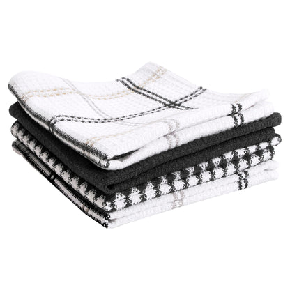 T-Fal Premium Waffle Dish Cloths: Highly Absorbent, Super Soft Long Lasting - 100% Cotton, 12"x13" Towel for Cleaning & Drying, (4-Pack), Sand