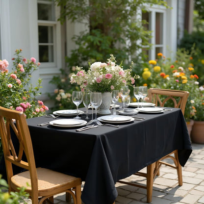 sancua Rectangle Tablecloth, 60 x 102 Inch, Black