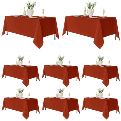 Fitable 6 Pack White Table Cloths 70x120 Inch for 6-8 Ft Rectangle Tables
