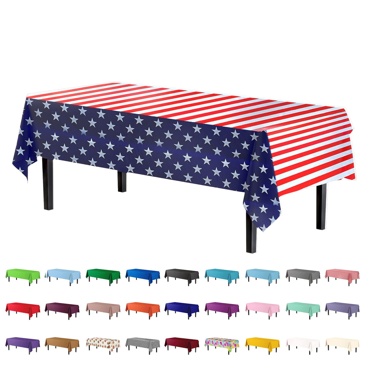 Exquisite Navy Plastic Table Cloth Disposable 6 Pack - 54 x 108 Inch Rectangle Tablecloth for 6 Foot Tables - Waterproof Table Cover for Party Wedding Birthday Graduation BBQ Catering