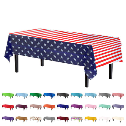 Exquisite Navy Plastic Table Cloth Disposable 6 Pack - 54 x 108 Inch Rectangle Tablecloth for 6 Foot Tables - Waterproof Table Cover for Party Wedding Birthday Graduation BBQ Catering