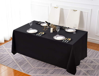 Surmente 90x156 Inch Black Tablecloth for 8 Foot Rectangle Tables