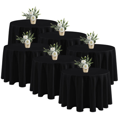 Fitable 6 Pack White Table Cloths 70x120 Inch for 6-8 Ft Rectangle Tables