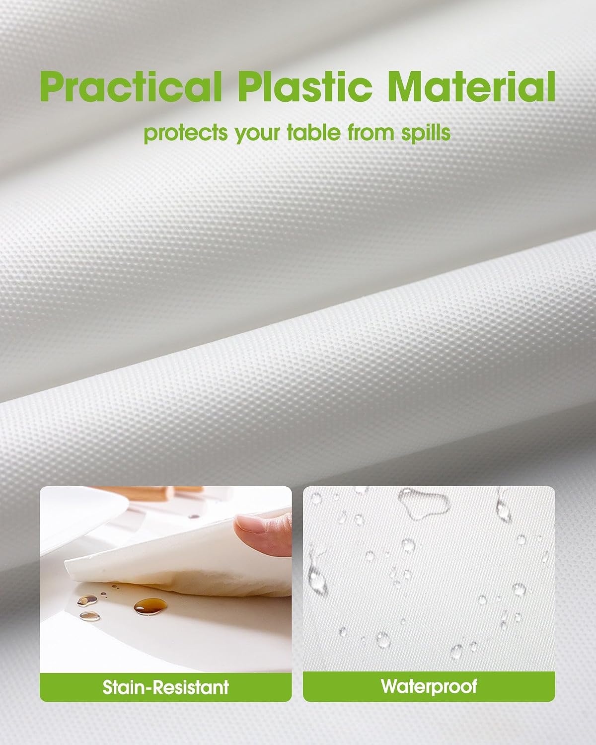 Pureegg Plastic Table Cloth Disposable 54x108 Inch 10 Pack, White