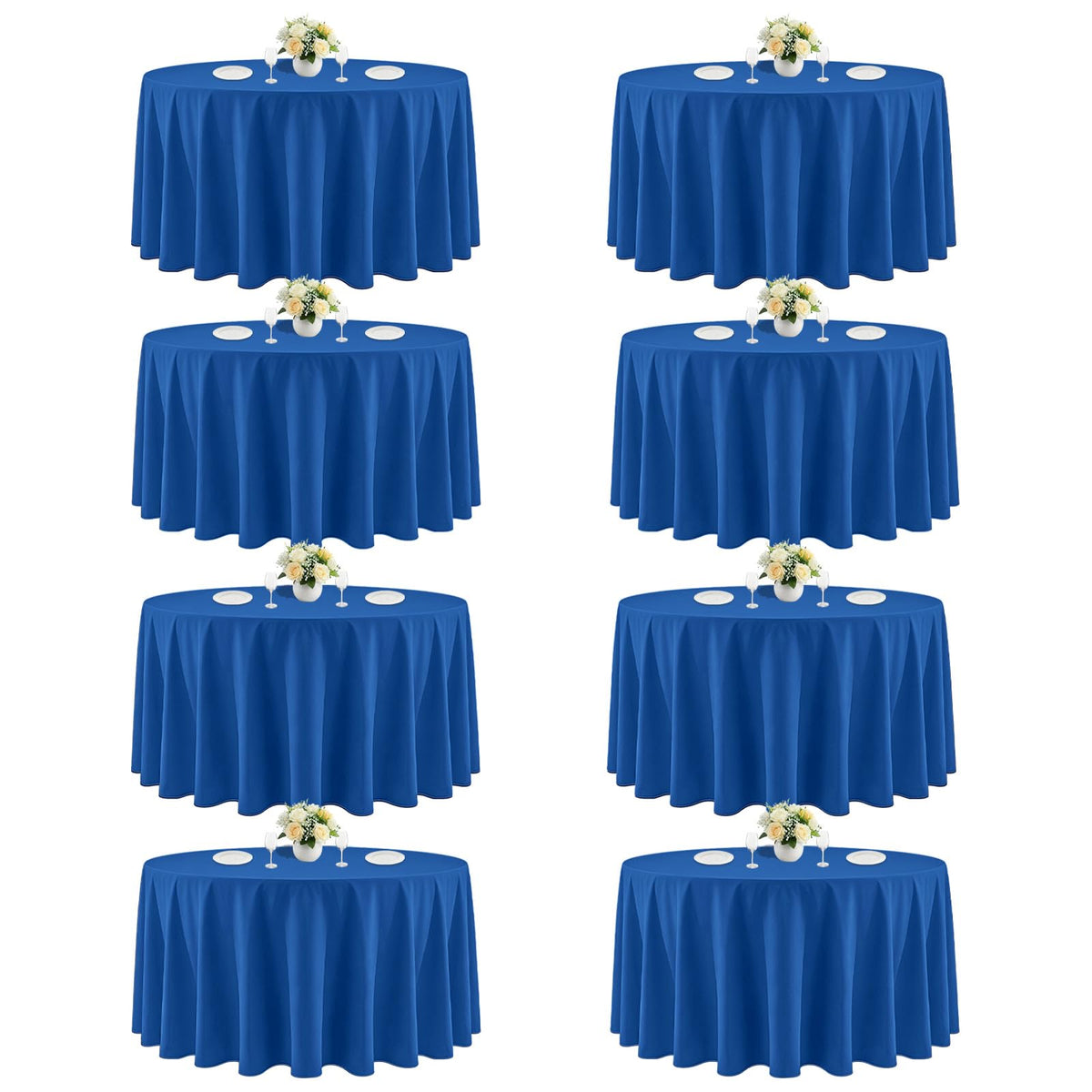 White Rectangle Table Cloth 60 x 102 Inch, 8 Pack