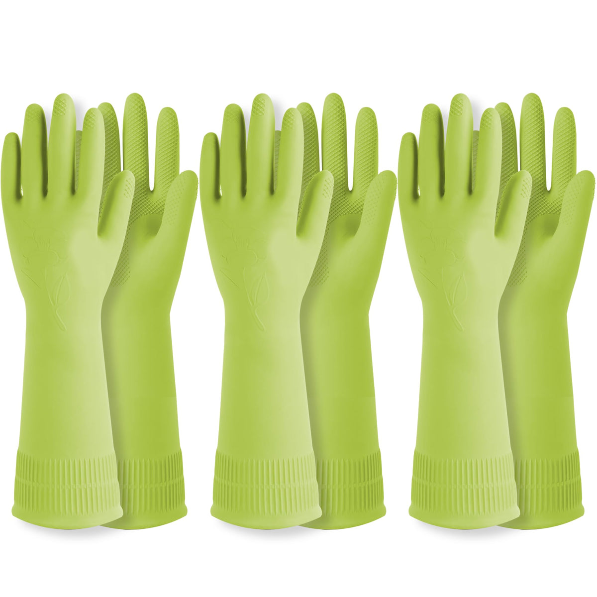 Mamison Rubber Dishwashing Gloves, Non-Slip Kitchen, Pink Medium, 2 Pairs