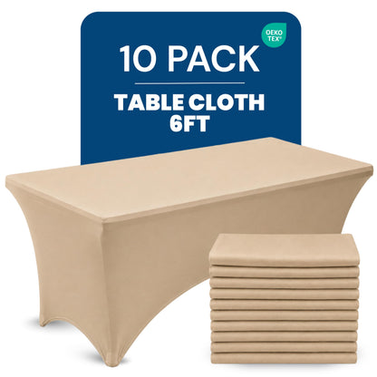 Utopia Kitchen Spandex Tablecloth 2 Pack [6FT, Black] Tight, Fitted, Washable and Wrinkle Resistant Stretch Rectangular Patio Table Cover for Event, Wedding, Banquet & Parties [72Lx30Wx30H Inch]
