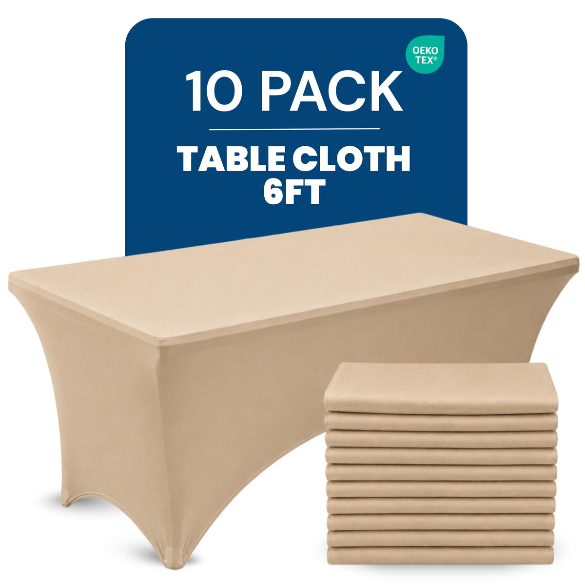 Utopia Kitchen Spandex Table Cloth 2 Pack [4FT, 48Lx30Wx30H Inch, Black]