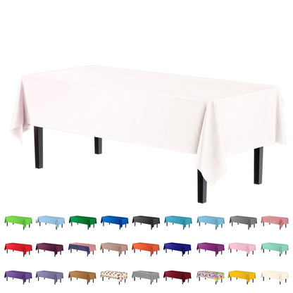 Exquisite Navy Plastic Table Cloth Disposable 6 Pack - 54 x 108 Inch Rectangle Tablecloth for 6 Foot Tables - Waterproof Table Cover for Party Wedding Birthday Graduation BBQ Catering