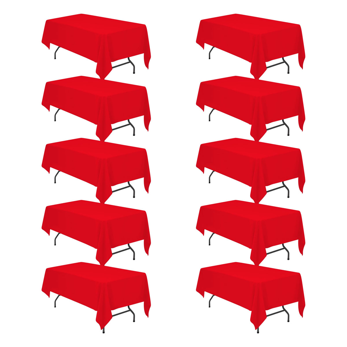BRILLMAX 6 Pack White Tablecloths 60x126 Inch for 8ft Rectangle Tables