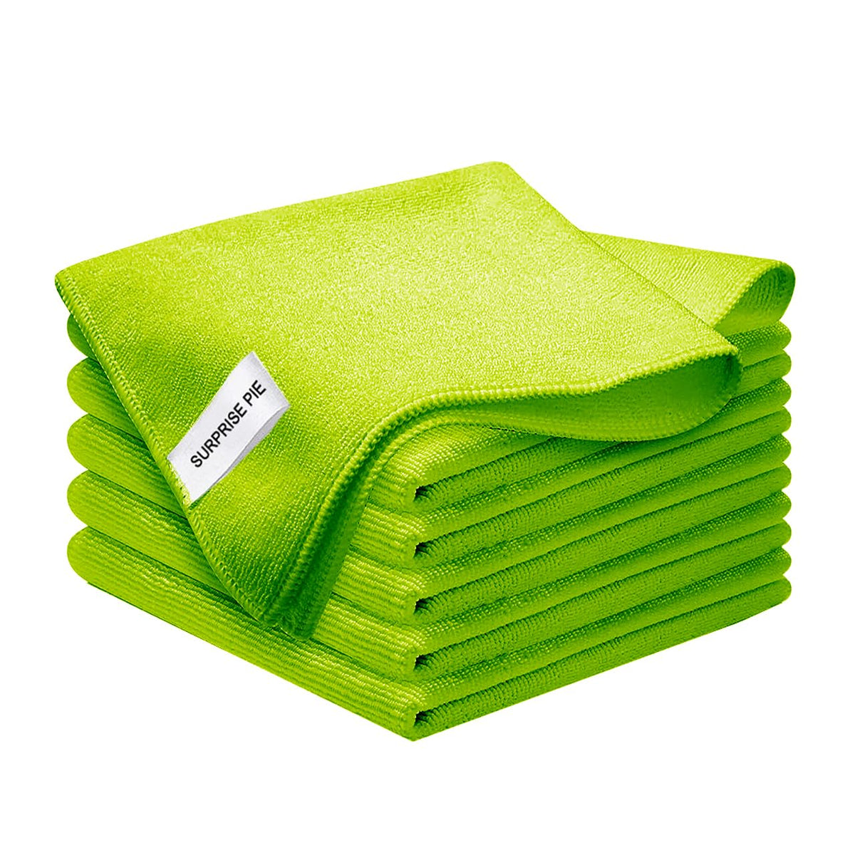 400 GSM Microfiber Cleaning Cloths, Ultra Absorbent, Thick, Lint Free Reusable Cleaning Cloths for Kitchen, Glass, Stainless Steel, Car Detailing & Household Cleaning, 6 Pack, 12" x 12"