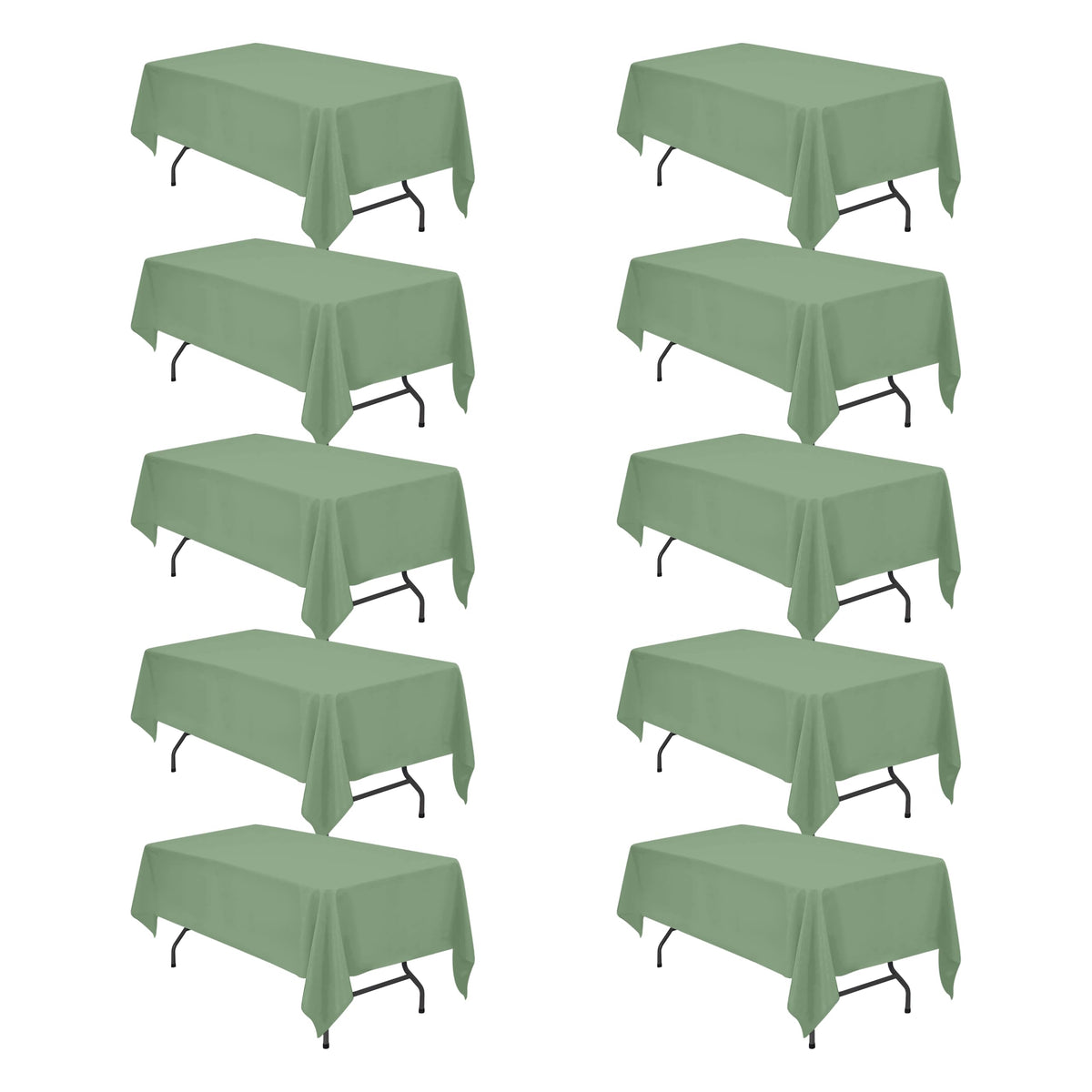 BRILLMAX 6 Pack White Tablecloths 60x126 Inch for 8ft Rectangle Tables