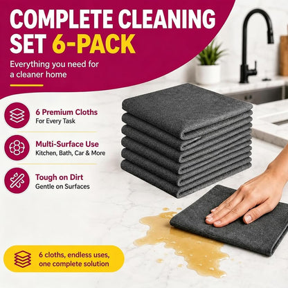 2026 New Upgrade Magic Cleaning Cloth 6Pcs,Thickened Large-Sized 12 * 16IN