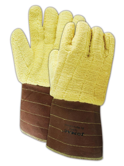 Wells Lamont Industrial 625 JOM Kevlar Terrycloth High-Heat Gloves, Kevlar, X-Large, Brown/Yellow