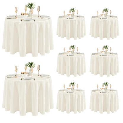 Fitable 6 Pack White Table Cloths 70x120 Inch for 6-8 Ft Rectangle Tables