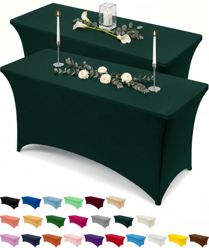 Utopia Kitchen Spandex Table Cloth 2 Pack [4FT, 48Lx30Wx30H Inch, Black]