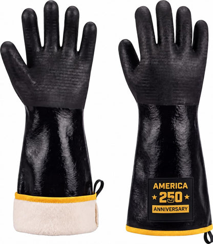 932°F Heat Resistant BBQ Gloves, Extra-Thick Lining, 14-Inch (XL)