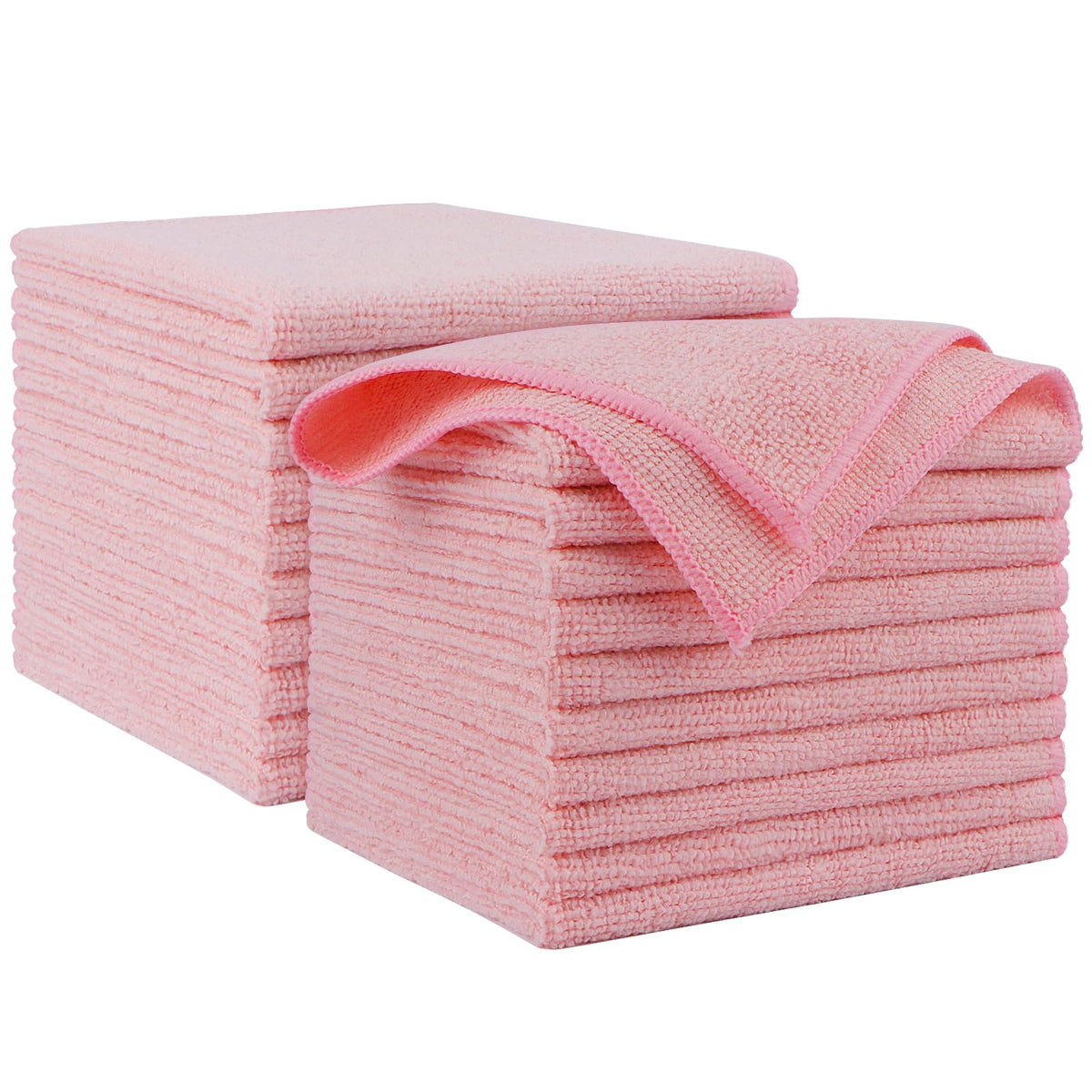 AIDEA Microfiber Cleaning Cloth Pink 10PK, Microfiber Towels 12×12"