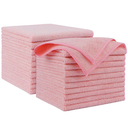 AIDEA Microfiber Cleaning Cloth Pink 10PK, Microfiber Towels 12×12"