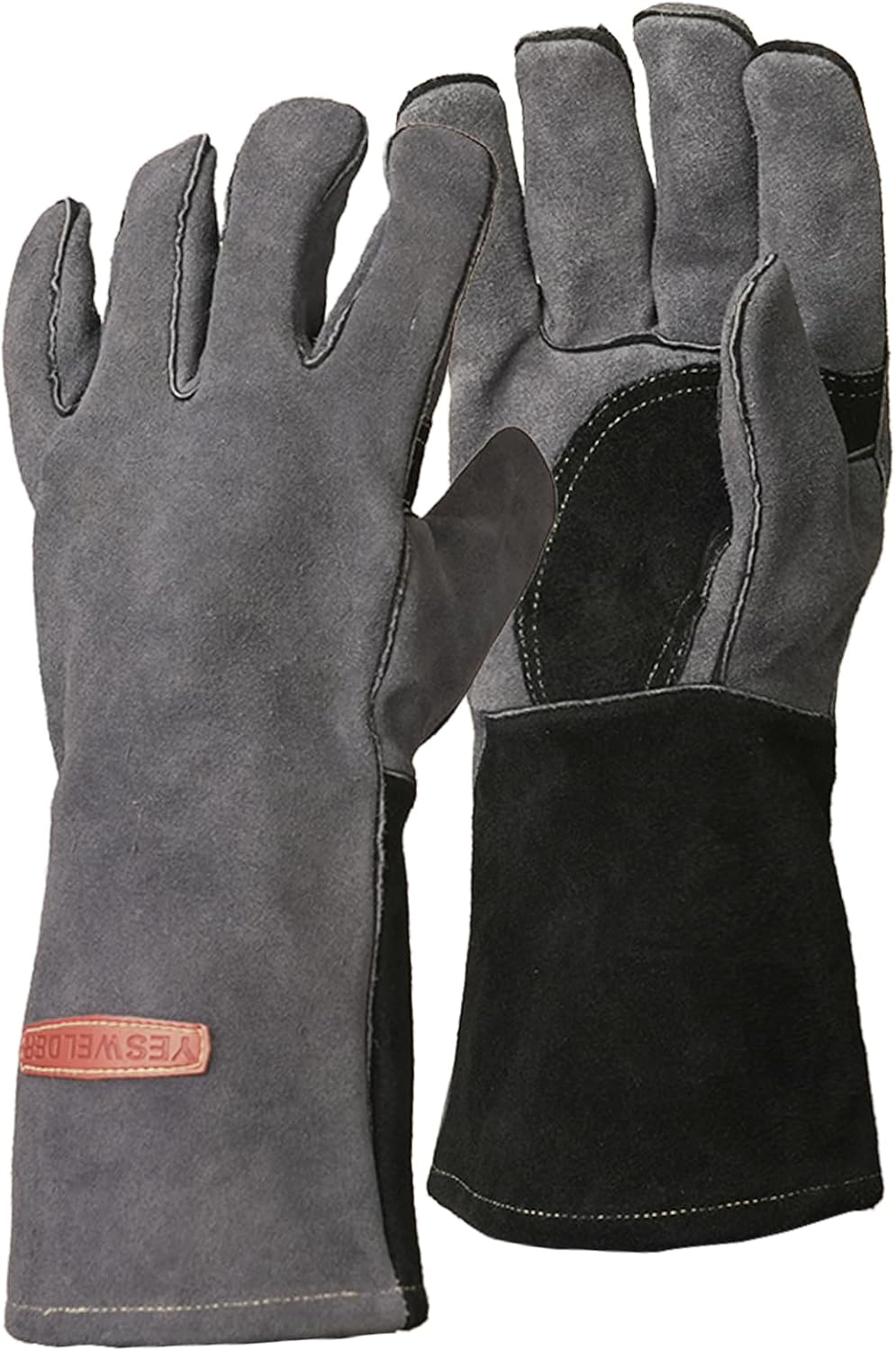 YESWELDER Leather Forge Welding Gloves Fire Heat Resistant 14 inch