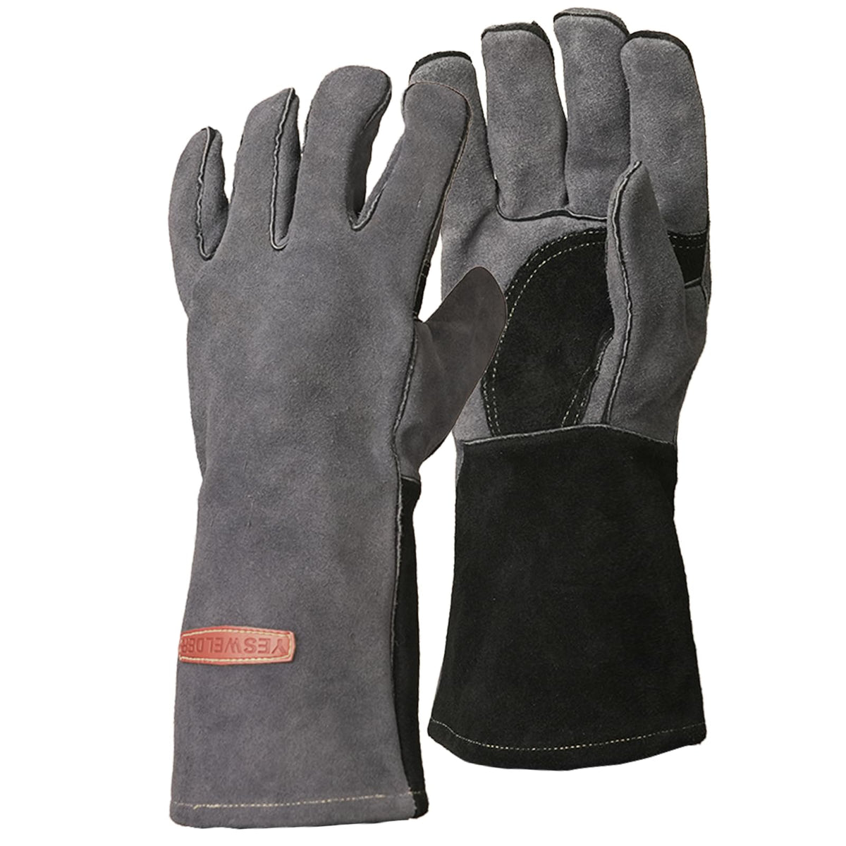 YESWELDER Leather Forge Welding Gloves Fire Heat Resistant 14 inch