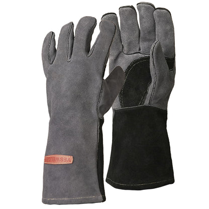 YESWELDER Leather Forge Welding Gloves Fire Heat Resistant 14 inch