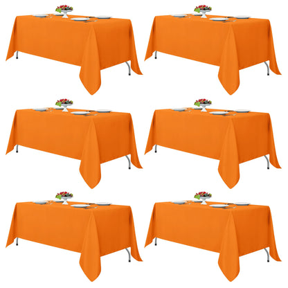 Fitable 6 Pack White Table Cloths 70x120 Inch for 6-8 Ft Rectangle Tables