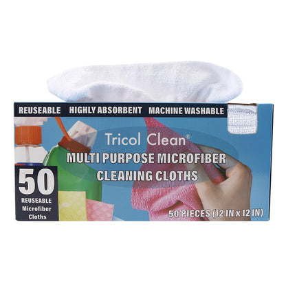 Tricol Clean Microfiber Cleaning Cloth, 16in*16in, 12 Pack Ultra-Thick Cleaning Rags, Super Absorbent, Lint Free & Streak Free Cleaning Towels for Car, House, Kitchen, Office