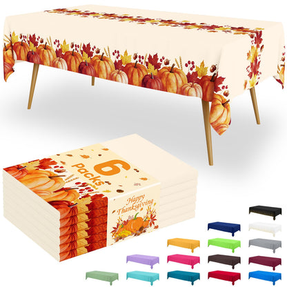 Smiry Plastic Disposable Waterproof Table Cloth - 54 x 108 Inch, 6 Packs