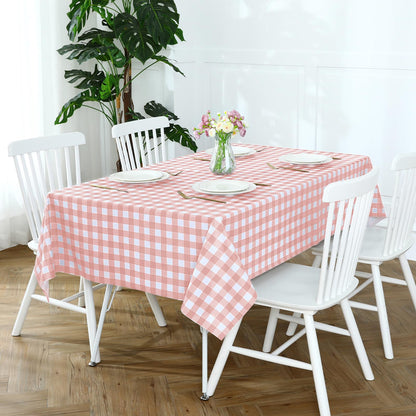 Romanstile Gingham Vinyl Tablecloth, Rectangle 54 x 78, Light Blue