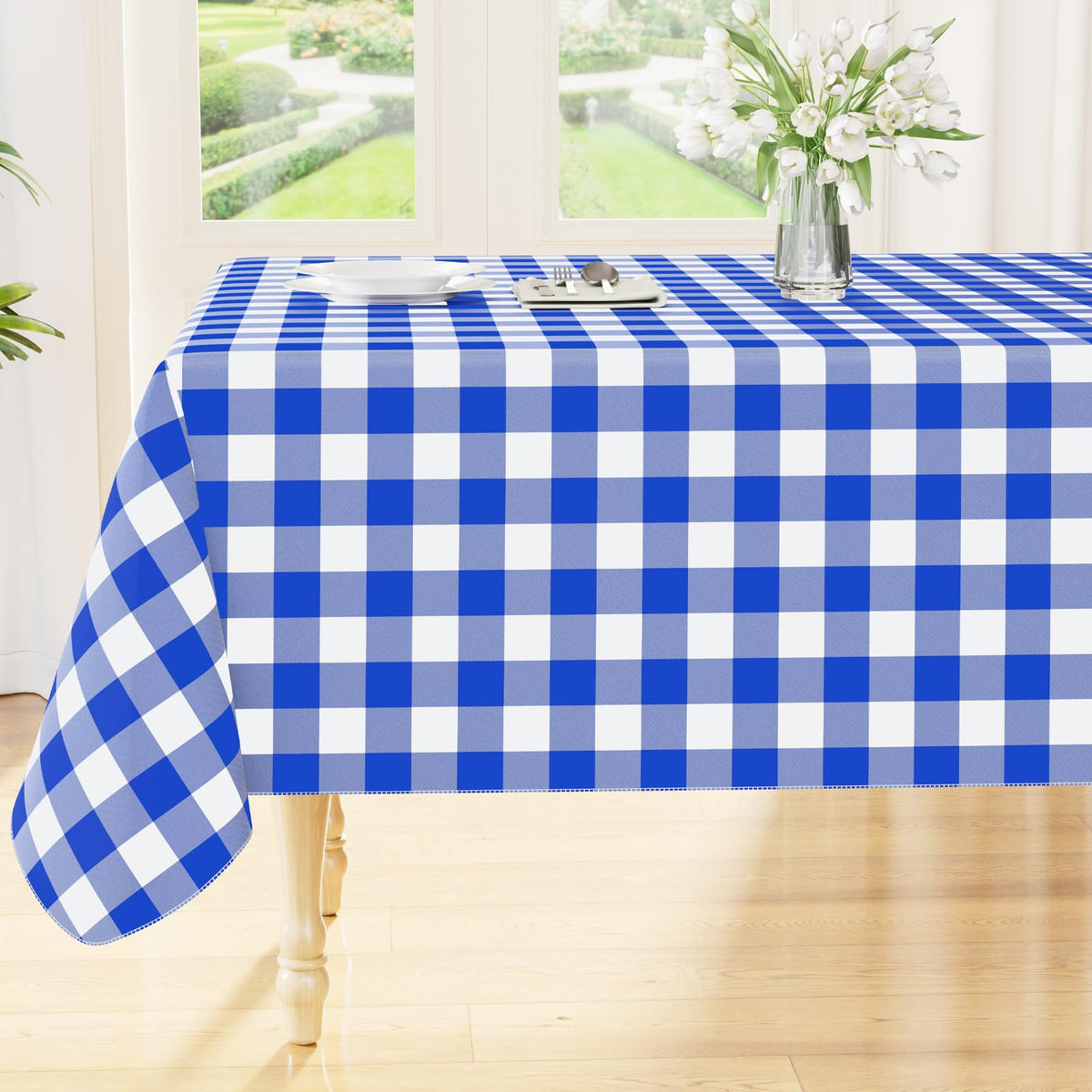 Smiry Fall Tablecloth, Flannel Backed Vinyl Table Cloth, 60"x84"