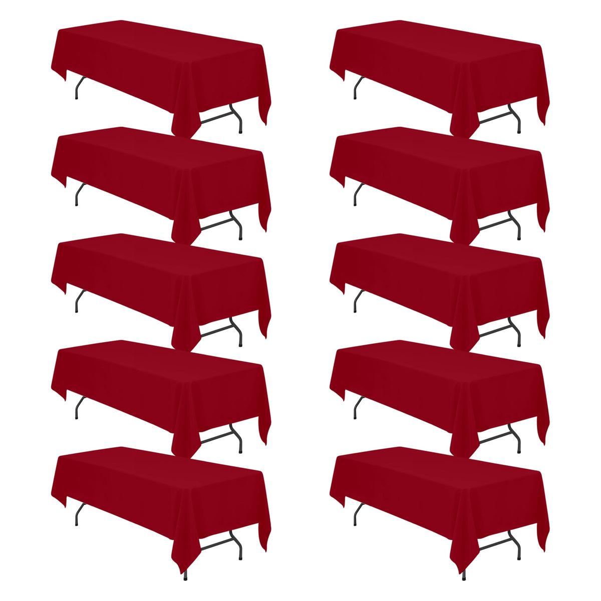 BRILLMAX 6 Pack White Tablecloths 60x126 Inch for 8ft Rectangle Tables