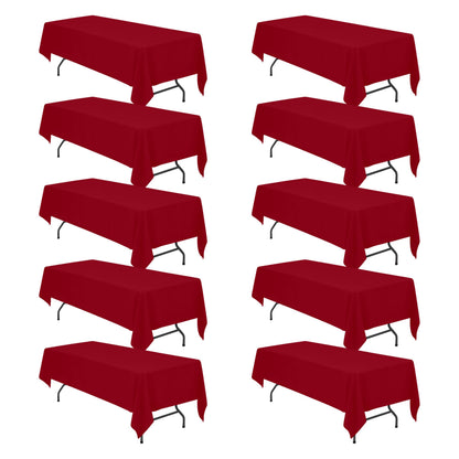 BRILLMAX 6 Pack White Tablecloths 60x126 Inch for 8ft Rectangle Tables
